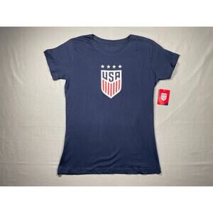 US Soccer Men's T-Shirt FOX 23 Navy Blue Graphic Tee Short Sleeve Crew Neck, M